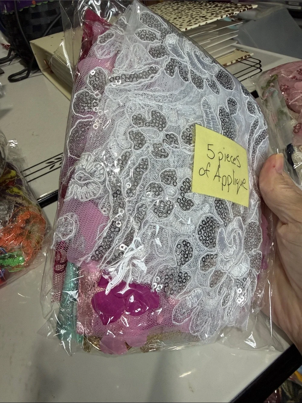 Large Lot of Ribbon and Appliqués